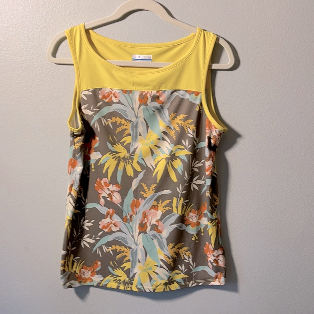 Cute Columbia tank—omni-shade, UPF, venting in back that is actually stylish.